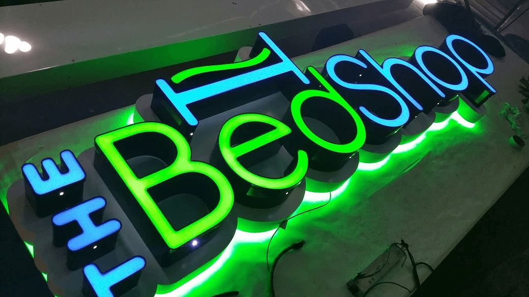 The Bed Shop Custom Neon exterior sign
